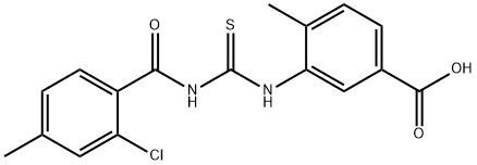 3-[[[(2-CHLORO-4-METHYLBENZOYL)AMINO]THIOXOMETHYL]AMINO]-4-METHYL-BENZOIC ACID 结构式