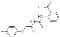 2-[[[[(4-METHYLPHENOXY)ACETYL]AMINO]THIOXOMETHYL]AMINO]-BENZOIC ACID 结构式