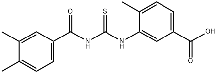 3-[[[(3,4-DIMETHYLBENZOYL)AMINO]THIOXOMETHYL]AMINO]-4-METHYL-BENZOIC ACID 结构式