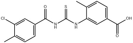 3-[[[(3-CHLORO-4-METHYLBENZOYL)AMINO]THIOXOMETHYL]AMINO]-4-METHYL-BENZOIC ACID 结构式