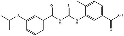 4-METHYL-3-[[[[3-(1-METHYLETHOXY)BENZOYL]AMINO]THIOXOMETHYL]AMINO]-BENZOIC ACID 结构式