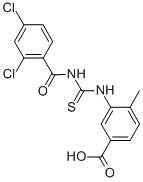 3-[[[(2,4-DICHLOROBENZOYL)AMINO]THIOXOMETHYL]AMINO]-4-METHYL-BENZOIC ACID 结构式