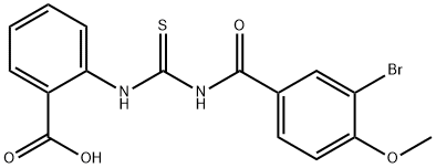 2-[[[(3-BROMO-4-METHOXYBENZOYL)AMINO]THIOXOMETHYL]AMINO]-BENZOIC ACID 结构式