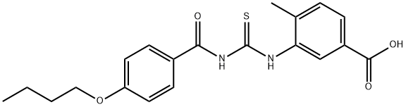 3-[[[(4-BUTOXYBENZOYL)AMINO]THIOXOMETHYL]AMINO]-4-METHYL-BENZOIC ACID 结构式