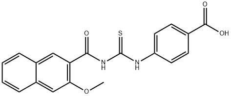 4-[[[[(3-METHOXY-2-NAPHTHALENYL)CARBONYL]AMINO]THIOXOMETHYL]AMINO]-BENZOIC ACID 结构式