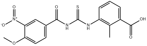 3-[[[(4-METHOXY-3-NITROBENZOYL)AMINO]THIOXOMETHYL]AMINO]-2-METHYL-BENZOIC ACID 结构式