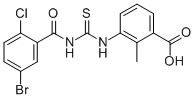 3-[[[(5-BROMO-2-CHLOROBENZOYL)AMINO]THIOXOMETHYL]AMINO]-2-METHYL-BENZOIC ACID 结构式