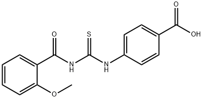 4-[[[(2-METHOXYBENZOYL)AMINO]THIOXOMETHYL]AMINO]-BENZOIC ACID 结构式