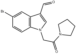 5-BROMO-1-[2-OXO-2-(1-PYRROLIDINYL)ETHYL]-1H-INDOLE-3-CARBALDEHYDE 结构式