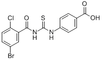 4-[[[(5-BROMO-2-CHLOROBENZOYL)AMINO]THIOXOMETHYL]AMINO]-BENZOIC ACID 结构式