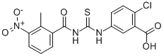 2-CHLORO-5-[[[(2-METHYL-3-NITROBENZOYL)AMINO]THIOXOMETHYL]AMINO]-BENZOIC ACID 结构式