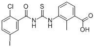 3-[[[(2-CHLORO-5-IODOBENZOYL)AMINO]THIOXOMETHYL]AMINO]-2-METHYL-BENZOIC ACID 结构式