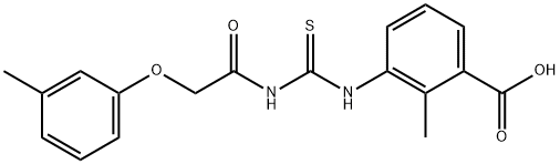 2-METHYL-3-[[[[(3-METHYLPHENOXY)ACETYL]AMINO]THIOXOMETHYL]AMINO]-BENZOIC ACID 结构式