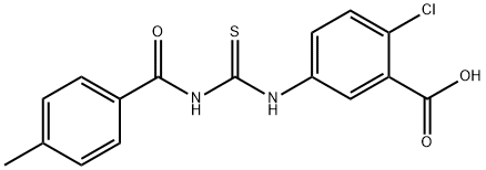 2-CHLORO-5-[[[(4-METHYLBENZOYL)AMINO]THIOXOMETHYL]AMINO]-BENZOIC ACID 结构式