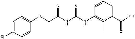 3-[[[[(4-CHLOROPHENOXY)ACETYL]AMINO]THIOXOMETHYL]AMINO]-2-METHYL-BENZOIC ACID 结构式