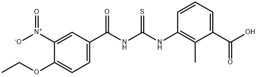3-[[[(4-ETHOXY-3-NITROBENZOYL)AMINO]THIOXOMETHYL]AMINO]-2-METHYL-BENZOIC ACID 结构式