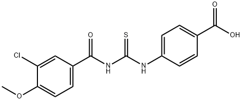 4-[[[(3-CHLORO-4-METHOXYBENZOYL)AMINO]THIOXOMETHYL]AMINO]-BENZOIC ACID 结构式