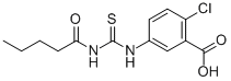 2-CHLORO-5-[[[(1-OXOPENTYL)AMINO]THIOXOMETHYL]AMINO]-BENZOIC ACID 结构式