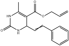 5-Pyrimidinecarboxylicacid,1,2,3,4-tetrahydro-6-methyl-2-oxo-4-(2-phenylethenyl)-,2-propenylester(9CI) 结构式