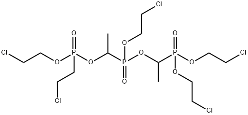 1-[[(2-氯乙氧基)(2-氯乙基次膦基)氧]乙基]膦酸-1-[双(2-氯乙氧基)次膦基]乙基-2-氯乙酯 结构式