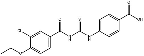 4-[[[(3-CHLORO-4-ETHOXYBENZOYL)AMINO]THIOXOMETHYL]AMINO]-BENZOIC ACID 结构式