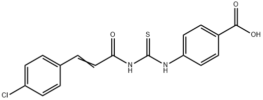 4-[[[[3-(4-CHLOROPHENYL)-1-OXO-2-PROPENYL]AMINO]THIOXOMETHYL]AMINO]-BENZOIC ACID 结构式