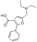 5-二乙氨基甲基-2-苯基-呋喃-3-羧酸盐酸盐 结构式