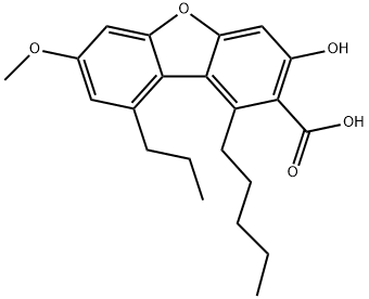 3-Hydroxy-7-methoxy-1-pentyl-9-propyl-2-dibenzofurancarboxylic acid 结构式