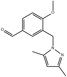 3-(3,5-二甲基-吡唑-1-基甲基)-4-甲氧基-苯甲醛 结构式