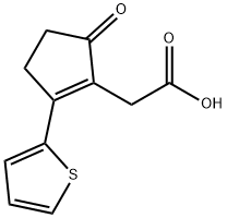 (5-氧代-2-噻吩-2-基-环戊-1-烯)-乙酸 结构式