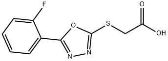 [5-(2-FLUORO-PHENYL)-[1,3,4]OXADIAZOL-2-YL-SULFANYL]-ACETIC ACID 结构式