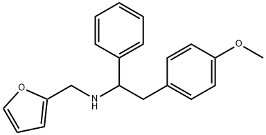 N-(呋喃-2-基甲基)-2-(4-甲氧基苯基)-1-苯乙烷-1-胺 结构式