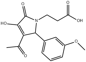 3-(3-乙酰基-4-羟基-2-(3-甲氧基苯基)-5-氧代-2,5-二氢-1H-吡咯-1-基)丙酸 结构式