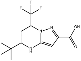 5-叔-丁基-7-三氟甲基-4,5,6,7-四氢-吡唑并[1,5-A]嘧啶-2-羧酸 结构式
