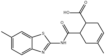 4-METHYL-6-(6-METHYL-BENZOTHIAZOL-2-YLCARBAMOYL)-CYCLOHEX-3-ENECARBOXYLIC ACID 结构式