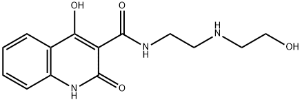 4-HYDROXY-2-OXO-1,2-DIHYDRO-QUINOLINE-3-CARBOXYLIC ACID [2-(2-HYDROXY-ETHYLAMINO)-ETHYL]-AMIDE 结构式