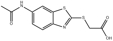 (6-乙酰氨基-苯并噻唑-2-基硫)-乙酸 结构式