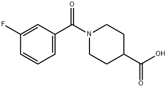 1-(3-氟苯基)羰基哌啶-4-羧酸 结构式