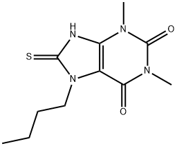 7-BUTYL-8-MERCAPTO-1,3-DIMETHYL-3,7-DIHYDRO-PURINE-2,6-DIONE 结构式