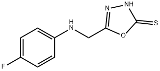 5-(((4-氟苯基)氨基)甲基)-1,3,4-噁二唑-2(3H)-硫酮 结构式