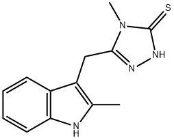 4-甲基-5-((2-甲基-1H-吲哚-3-基)甲基)-4H-1,2,4-三唑-3-硫醇 结构式