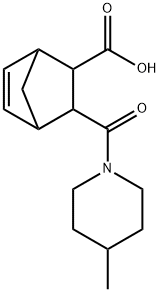3-(4-甲基哌啶-1-羰基)双环[2.2.1]庚-5-烯-2-羧酸 结构式