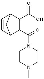 3-(4-甲基-哌嗪-1-羰基)-二环[2.2.1]庚-5-烯-2-羧酸 结构式