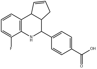 4-(6-氟-3A,4,5,9B-四氢-3H-环戊二烯[C]喹啉-4-基)苯甲酸 结构式
