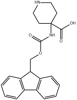 4-(((((9H-芴-9-基)甲氧基)羰基)氨基)哌啶-4-羧酸 结构式
