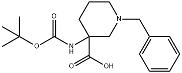 1-苄基-3-叔丁氧羰基氨基哌啶-3-甲酸 结构式