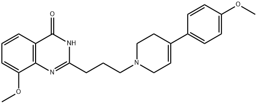 4(1H)-Quinazolinone,  2-[3-[3,6-dihydro-4-(4-methoxyphenyl)-1(2H)-pyridinyl]propyl]-8-methoxy-  (9CI) 结构式