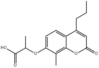 2-(2-氧代-8-甲基-4-丙基-苯并吡喃-7-基)氧基丙酸 结构式