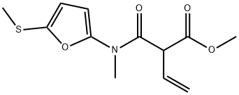 3-Butenoic  acid,  2-[[methyl[5-(methylthio)-2-furanyl]amino]carbonyl]-,  methyl  ester 结构式