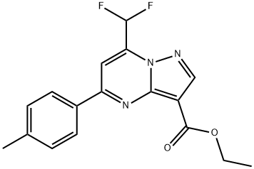 7-(二氟甲基)-5-(4-甲基苯基)吡唑[1,5-A]嘧啶-3-羧酸乙酯 结构式